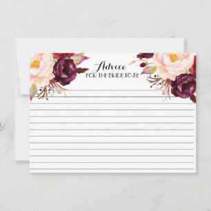 Boho Marsala Bevackra Blommigt Advice-kort Rådkort