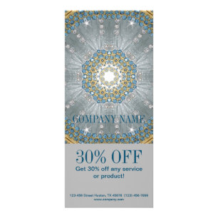 boho masageterapeut Yoga silver blue mandala Reklamkort