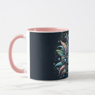 Boho Masquerade Fjäder Juvel Mask Mugg