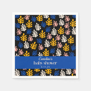 Boho Matisse Botanical Blue Anpassningsbar Baby Sh Pappersservett