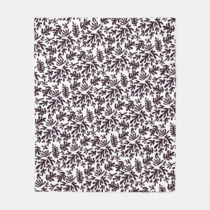 Boho Matisse Botanical Shapes Mönster Black Grått Fleecefilt
