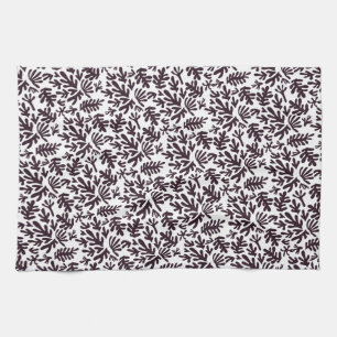 Boho Matisse Botanical Shapes Mönster Black Grått Kökshandduk