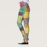 Boho Maximalist Patchwork Quilt Patterned Leggings<br><div class="desc">Det är som ett lapptäcke för din ben. Dessa mönstrade lagtexter illustrerar den djärva färgadens lapptäcke av blommigt i ett boho maximalist stil i skuggor av gult,  orange,  magenta,  turkosblått,  teal,  kalkgrönt och lila.</div>