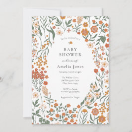 Boho Meadow WildblomBaby Shower Inbjudningar
