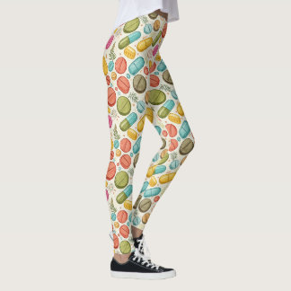 Boho Medicine Teal Blue Grönt Earth Tones Leggings