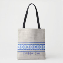 Boho Mediterranean Tile Blue White Personlig