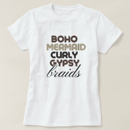 Boho Mermaid Flätor Svart Hår Anpassad T-Shirt