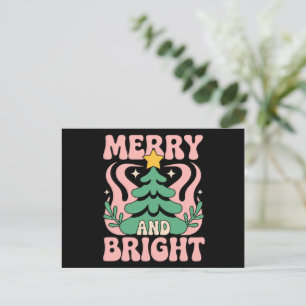Boho Merry och Bright Personlig Blommigt Julafton Helg Vykort