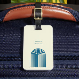 Boho Mid Century Blue Arch Line Bagagebricka