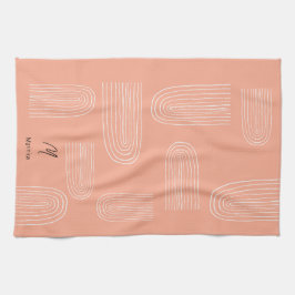 Boho Mid Century Chic Rainbow Monogram Kökshandduk
