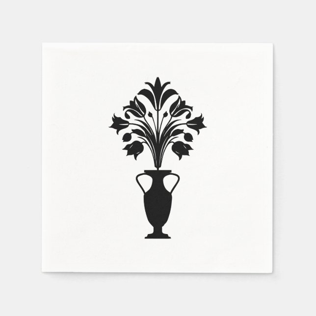 Boho Mid Century Flower Pot Pappersservett (Framsidan)