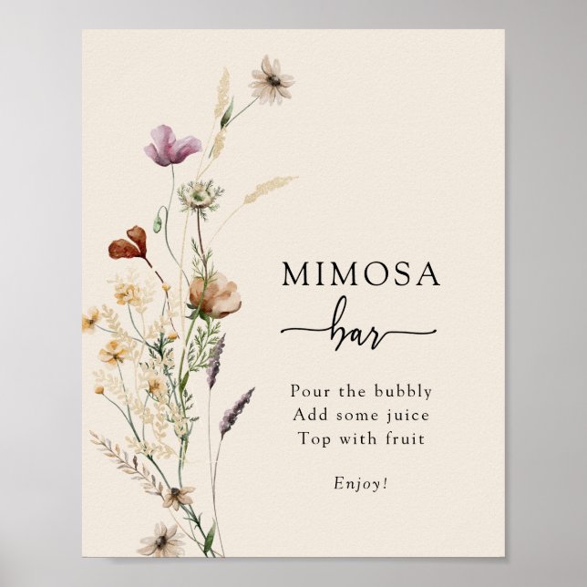 Boho Mimosa Bar Affisch (Framsidan)