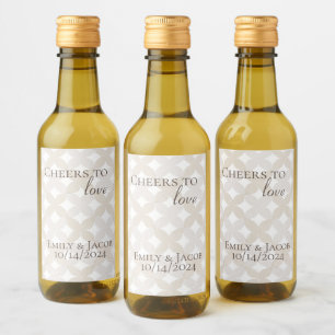 Boho Mini Vin Flaskor Cheers till KÄRLEK Vinetikett