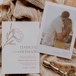 Boho Minimal bröllopsinbjudan Botanical HADLEY Inbjudningar