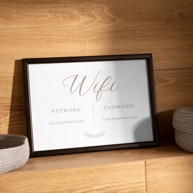 Boho Minimal Calligraphy WiFi-lösenordssignatur Fototryck (Skapare uppladdad)