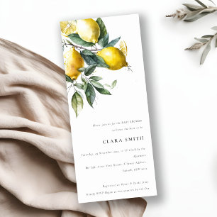 Boho Minimal Gult Lemon Garden Baby Shower Inbjudningar