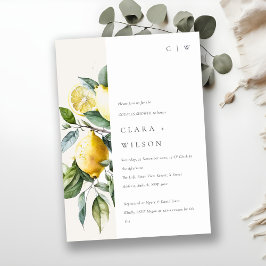 Boho Minimal Gult Lemon Garden Par Shower Inbjudningar