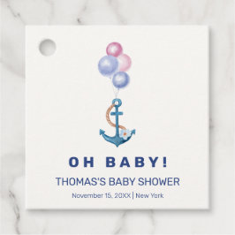 Boho Minimal Nautical Anchor Balloon Baby Shower Gåvor Etiketter