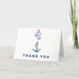 Boho Minimal Nautical Anchor Balloon Baby Shower Tack Kort