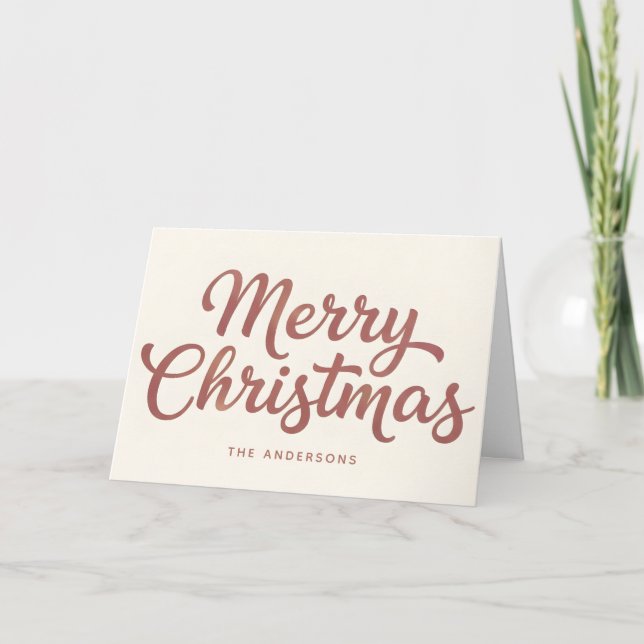 Boho Minimal Script God Jul Helgkort (Framsida)