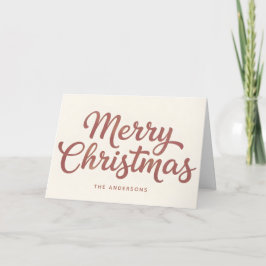 Boho Minimal Script Merry Christmas Helgkort