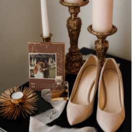 Boho Minimal Terracotta Square Photo Spara datum Spara Datumet