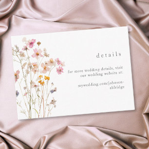 Boho Minimal Tryckt Vildblomma Botanisk Bröllop Tilläggskort