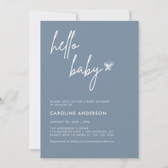 Boho Minimalist Baby Shower Gender Neutral Inbjudningar (Framsida)