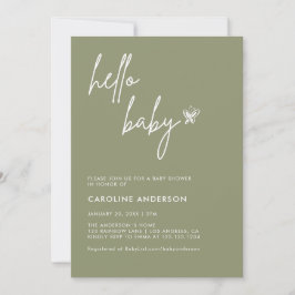 Boho Minimalist Baby Shower Gender Neutral Inbjudningar
