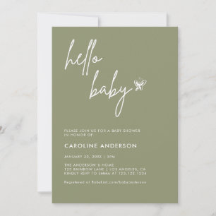 Boho Minimalist Baby Shower Gender Neutral Inbjudningar