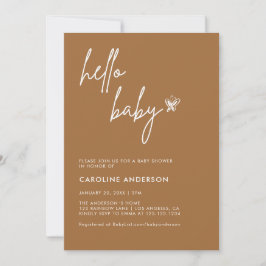 Boho Minimalist Baby Shower Gender Neutral Inbjudningar