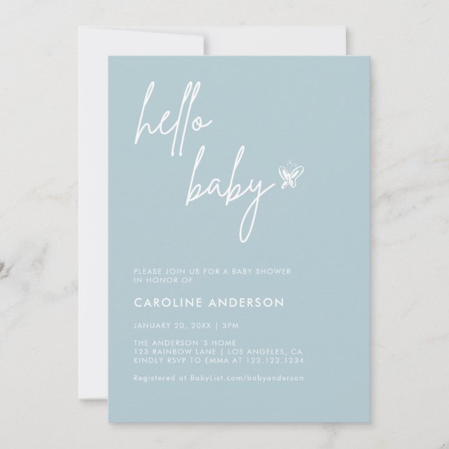 Boho Minimalist Baby Shower Gender Neutral Inbjudningar (Framsida)
