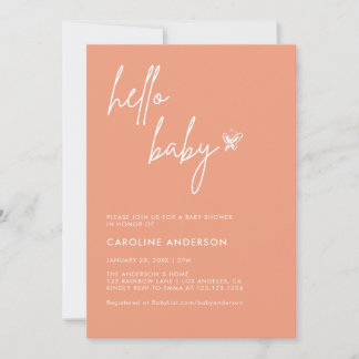 Boho Minimalist Baby Shower Gender Neutral Inbjudningar