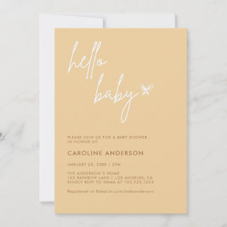Boho Minimalist Baby Shower Gender Neutral Inbjudningar