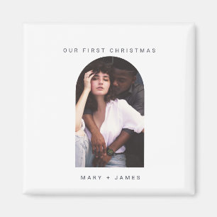 Boho Minimalist båge Merry and Married Foto Magnet