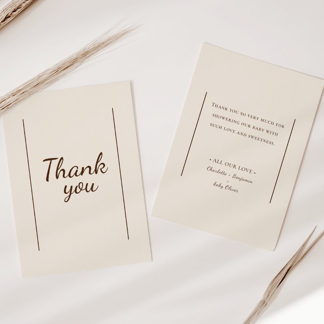 Boho Minimalist Beige Baby Shower - tackkort Tack Kort (Skapare uppladdad)