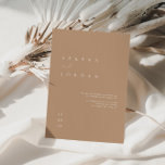 Boho Minimalist Beige Tan Wedding-inbjudan Inbjudningar<br><div class="desc">Denna enkla inbjudan och elegant är perfekt för ett modernt bröllop. Utformningen har ett handskrivet teckensnitt och modern minimalistisk design. Designad att samordna med för "SERENA" bröllopsinbjudan. Om du vill ändra namn, plats och datum för bröllop och annan information klickar du på "Anpassa". Visa samlingslänken på den här sidan om...</div>
