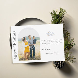 Boho Minimalist Black White Photo jul-familjen Julkort