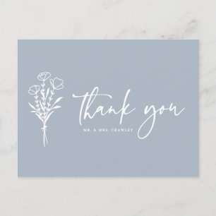 Boho Minimalist Botanicals Dusty Blue Tack Vykort