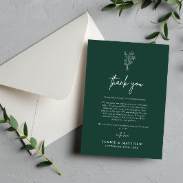 Boho Minimalist Botanicals Emerald Fall Wedding Tack Kort
