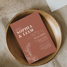 Boho Minimalist Botanicals Terracotta Bröllop