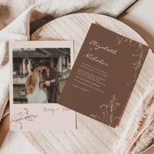 Boho Minimalist Botanicals Terracotta Bröllop