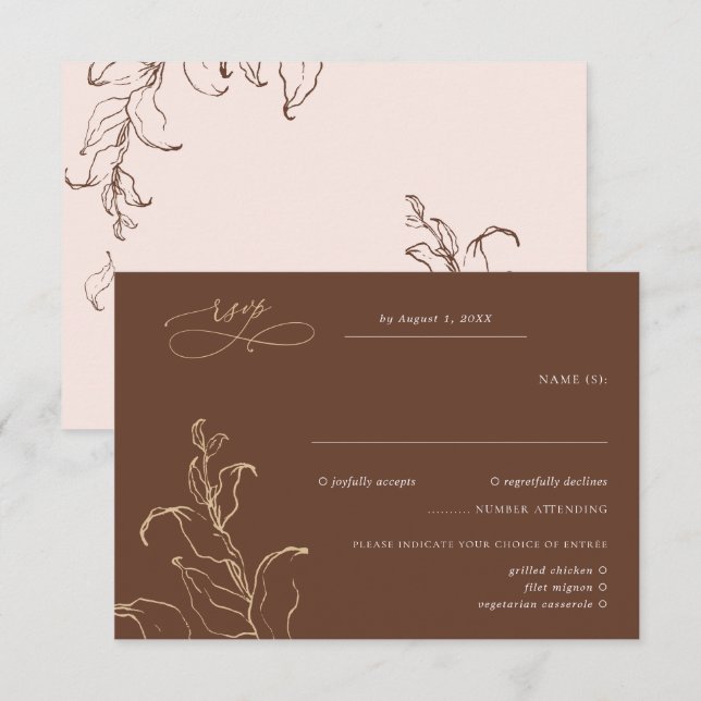 Boho Minimalist Botanicals Terracotta Bröllop OSA (Fram/baksida)
