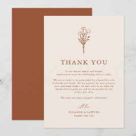 Boho Minimalist Botanicals Terracotta Fall Wedding Tack Kort