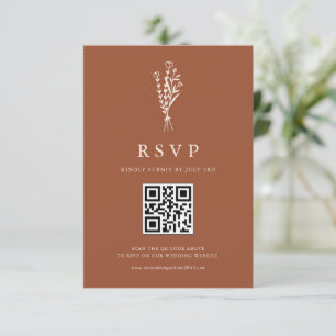 Boho Minimalist Botanicals Terracotta QR-kod OSA Kort
