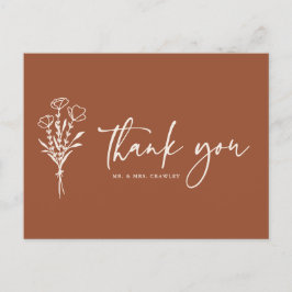 Boho Minimalist Botanicals Terracotta Tack Vykort