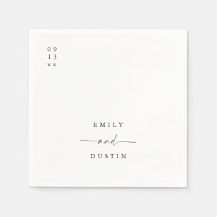 Boho Minimalist Bröllop Cocktail Napkins Pappersservett