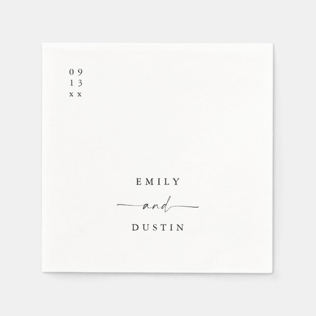 Boho Minimalist Bröllop Cocktail Napkins Pappersservett (Framsidan)