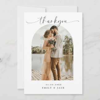 Boho Minimalist Bröllop Photo - tackkort Inbjudningar