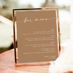 Boho Minimalist Bröllop Pub Menu, Drink Menu Poster<br><div class="desc">Den här vackra Drink Menu-signalen har en enastående modern,  minimalistisk elegans till visningen vid bröllop eller vid speciella evenemang. Redigera enkelt de flesta formuleringar så att de stämmer överens med stil. Färg för text och bakgrund är helt redigerbart —> Klicka på knappen Anpassa ytterligare för att redigera!</div>